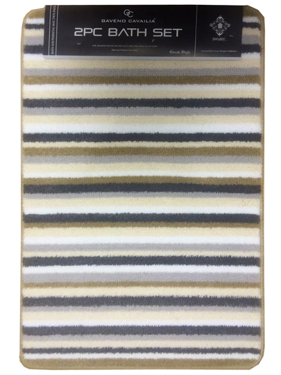 Vitoria Stripe 2 Piece Bath Mat Set