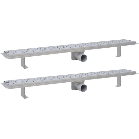 Vidaxl - Linear Shower Drain 2 pcs Bubble 930x140 mm Stainless Steel