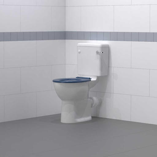 NymaPRO Comfort Height Close Coupled Toilet with Pan, Cistern & Dark Blue Toilet Seat - WARESET/DB
