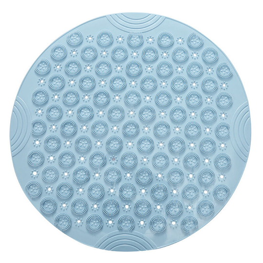 Round Massage Bath Carpet Anti-slip Shower Carpet Bathroom Carpet Washable Shower Machine Bath Mat with Drainage Holes and Suction Cups, 55x55cm,