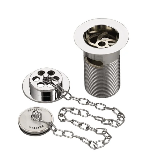 Trad 7cm Chain and Stopper Waste Tub Drain With Overflow