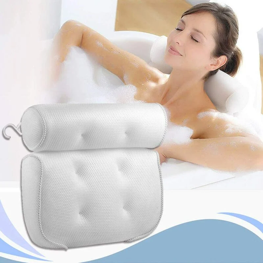 Perlerare - Bath Cushion Bath Pillow with Suction Cups, Bath Pillow,Breathable 3D Mesh Bath Pillow for Head and Neck, Fits All Types of Bathtubs for