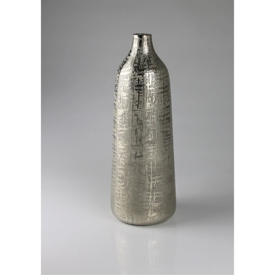 Streator Silver Metal Table Vase