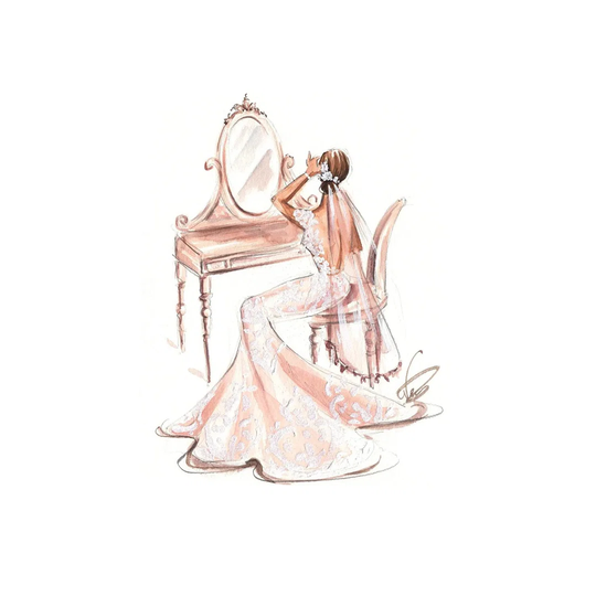 Bride In Front Of Vanity Desk by - on