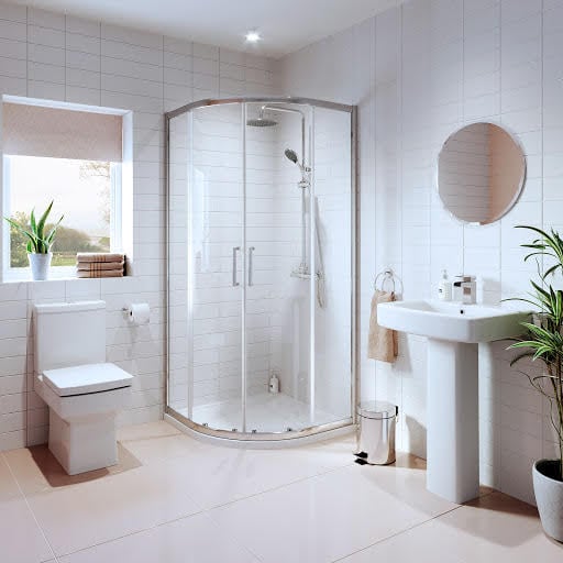 Royan Bathroom Suite & Quadrant Shower Enclosure - 900mm