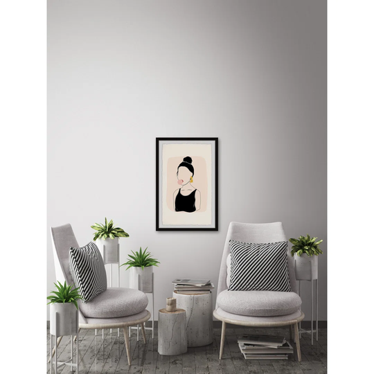 "Perfect Hair Bun" Framed Painting Print