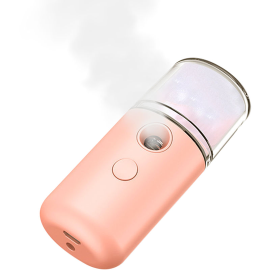 Nano Moisturizing 30mL Face Humidifier Portable USB Rechargeable Handy Mist Sprayer, Pink