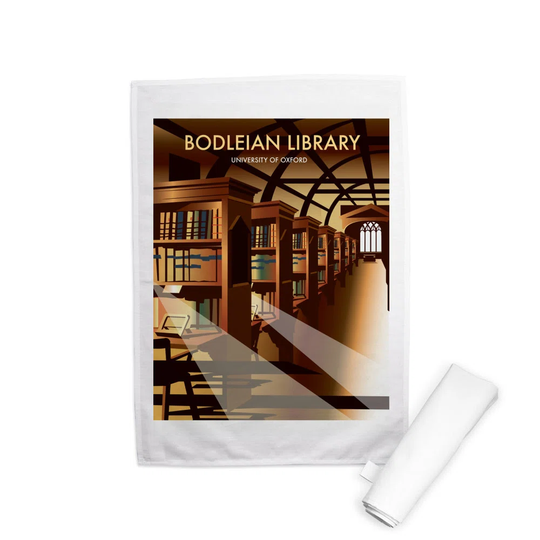 Bodelein Library Interior, Oxfordshire Tea Towel
