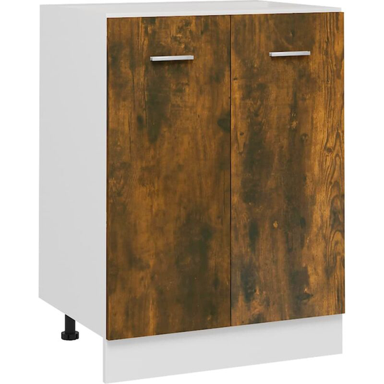 Bottom Cabinet Smoked Oak 60x46x81.5 cm Engineered Wood vidaXL - Brown