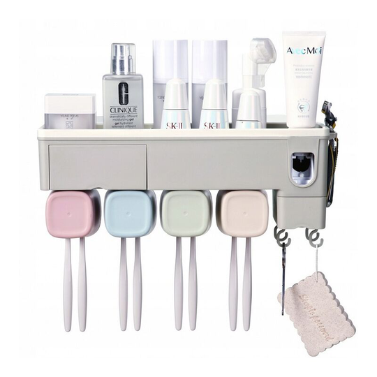Bathroom shelf wall mount storage box automatic white 17 cups