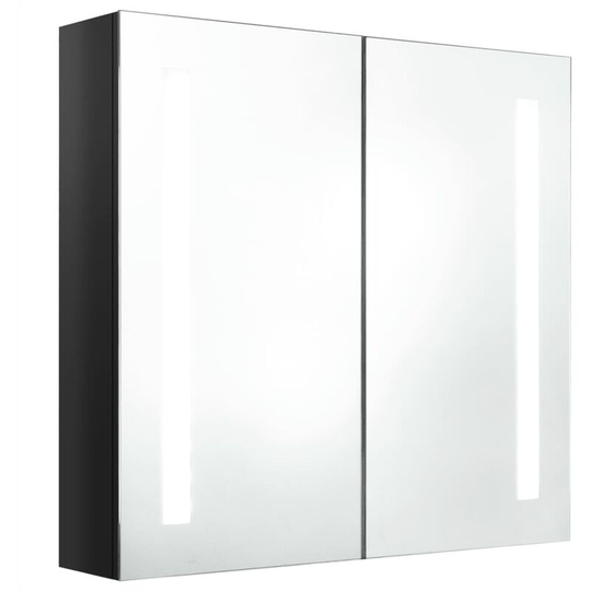 Vidaxl - led Bathroom Mirror Cabinet Shining Black 62x14x60 cm Black