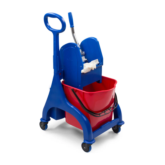 Cleaning Car 25 Liters, With Wheels, Handle And Drainer For Flat Mopa.