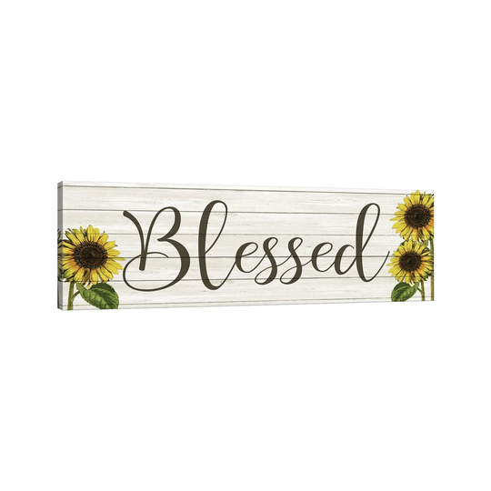 Sunflower Blessed by Kimberly Allen - Wrapped Canvas Panoramic Typography