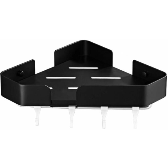 Corner Shower Shelf Bathroom Shelf Accessory Storage Aluminum Wall Shelves with Hooks