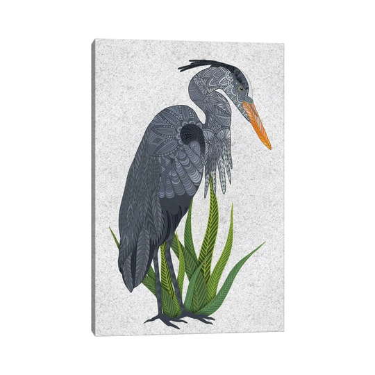 Great Blue Heron by Angelika Parker - Wrapped Canvas Graphic Art