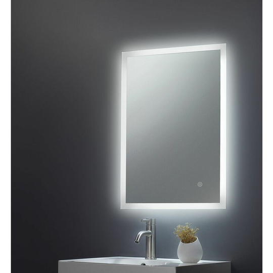 KBM-010 led Frosted Edge Backlit Bathroom Mirror With Demister; 700x500mm - Keenware