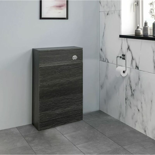 Bathroom Toilet Unit Only Charcoal Grey 500x215mm Cloakroom Furniture Flat Pack - Grey
