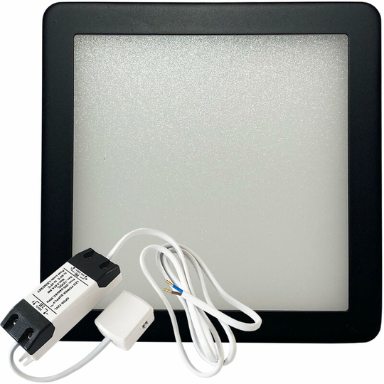 1x matt black Ultra-Slim Square Under Cabinet Kitchen Light & Driver Kit - Warm White Diffused led