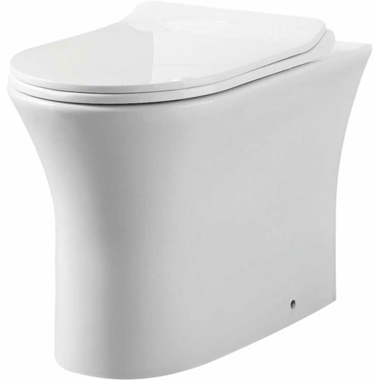 Orbit - Viva Rimless Comfort Height Back to Wall Toilet Pan 485mm Projection White - Excluding Seat