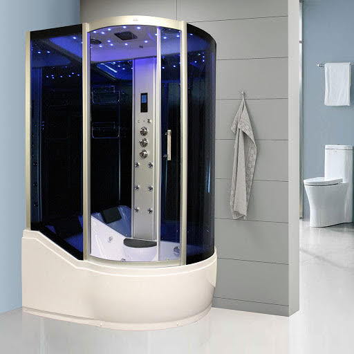 Insignia Offset Quadrant Steam Shower Cabin 1500 x 900mm - Silver Frame Left Hand