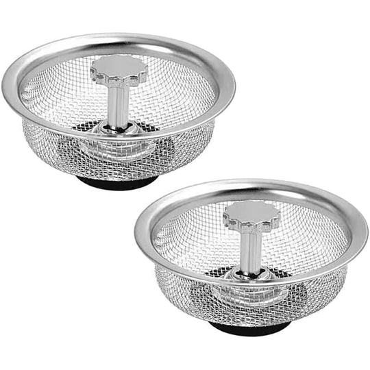 2Pcs Kitchen Sink Strainer,Sink Stopper Stainless Steel Sink Strainer Protector Replacement Plugs,for Kitchen and Bathroom,Strainer Basket(83MM)