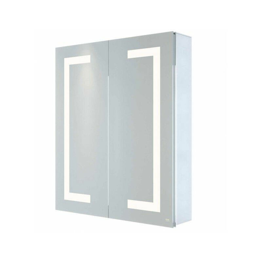 Sagittarius 2 Doors led Illuminated Mirrored Bathroom Cabinet - 700mm x 600mm - Clear - RAK