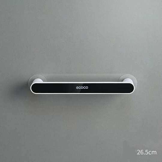 Self-adhesive towel rack Wall-mounted towel rack Bathroom towel rack Shelf Roller holder Hook hanging Holding room Organizer (short-black section