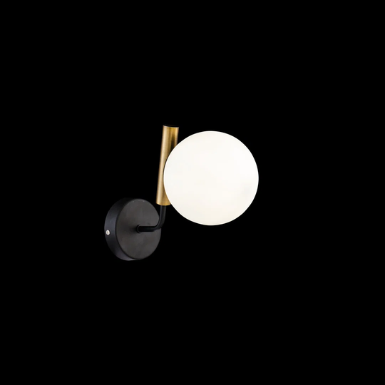 Baller 1 - Light Dimmable Black/Brass Armed Sconce