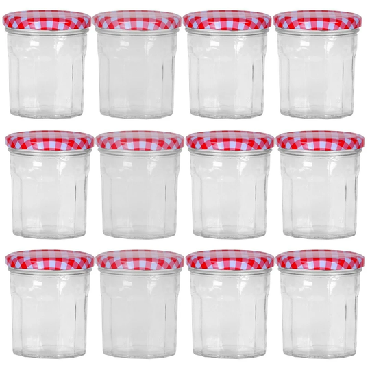 Checkered 12 Piece Preserving Jars Set