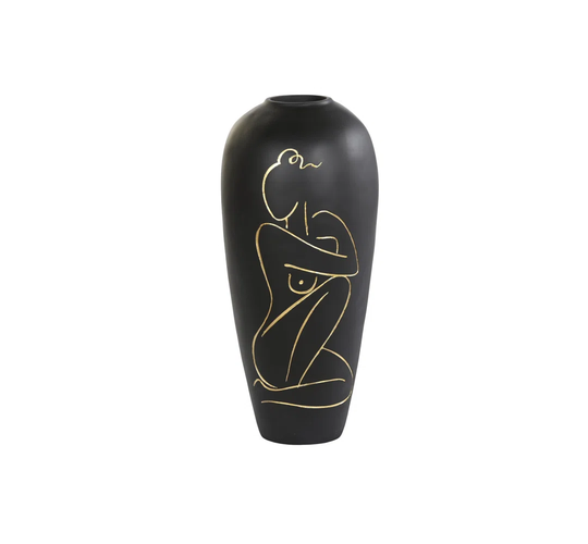 Boxrah Black/Gold 73.5Cm Resin Table Vase