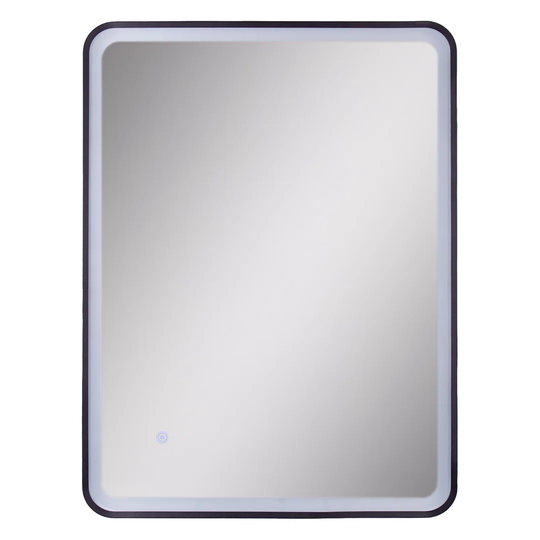 Woolum Lighted Metal Framed Wall Mounted Bathroom Mirror in Black