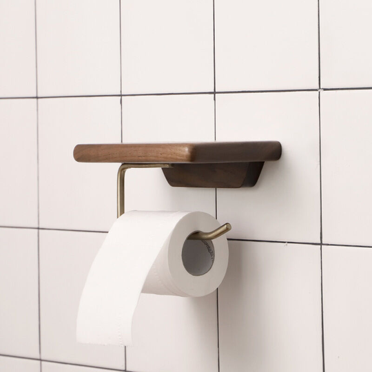 Toilet Paper Holder, Wood Free Toilet Paper Holder, Toilet Paper Holder, Brass Toilet Paper Box, Punch Free (1 Pack)