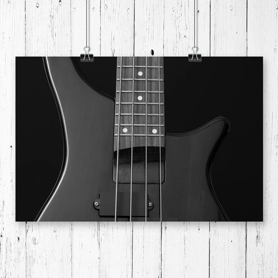"Black Bass Guitar" Graphic Art