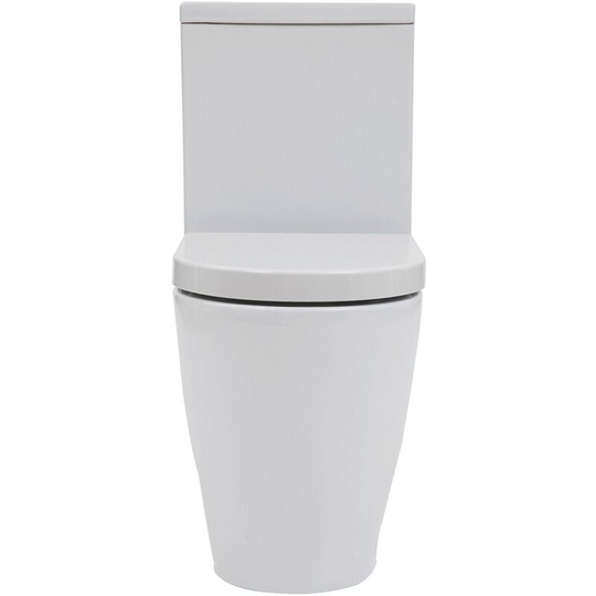 Verona - Emme Flush to Wall Close Coupled Toilet with Push Button Cistern - Soft Close Seat