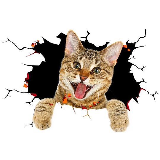 Cat dog creative toilet bathtub fridge wall decal living room bedroom decoration sticker (Style 2)