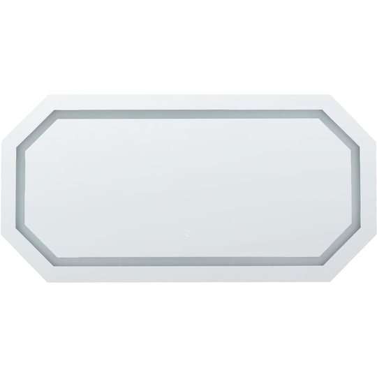 Beliani - Modern led Octagonal Wall Mirror Bedroom Bathroom 120 x 60 cm Silver Locmariaquer - Silver