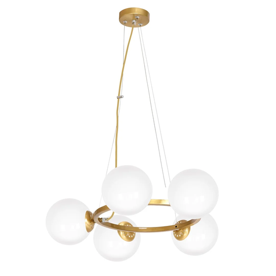 Hiltonia 5-Light Globe Wagon Wheel Pendant