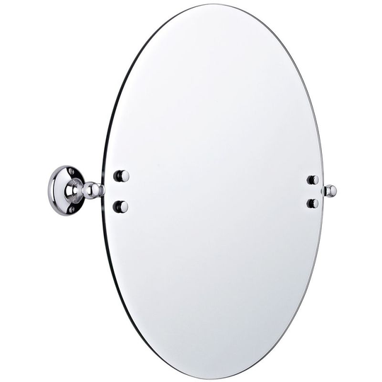 Milano - Elizabeth - Traditional Wall Mounted Bathroom Round Tilt Shaving Vanity Mirror - Chrome