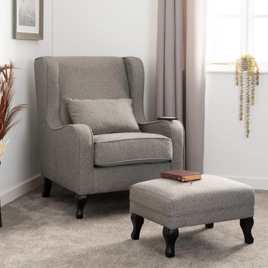 Guththorm 79Cm Wide Tufted Armchair and Ottoman
