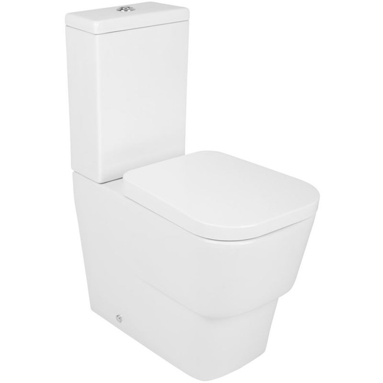NRG - Modern White Close Coupled Toilet with Cistern Soft Close Seat Bathroom wc