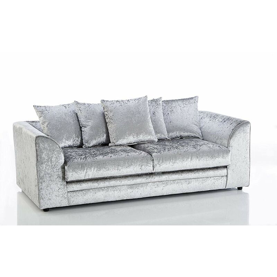 Bella 3 Seater Crushed Velvet Sofa - Silver
