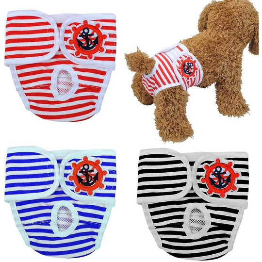 3 Pieces Washable Dog Diapers Female Reusable Dog Panties Pet Nappy Pants for Pet