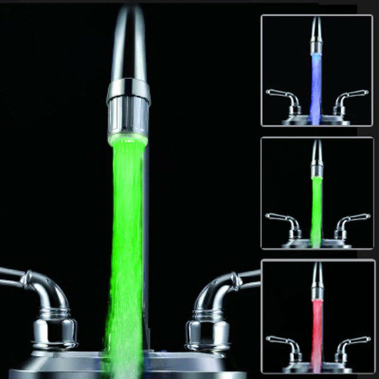 Perlerare - led light Mouthpiece Faucet Water sink basin Probe Temperature Aerator Faucet