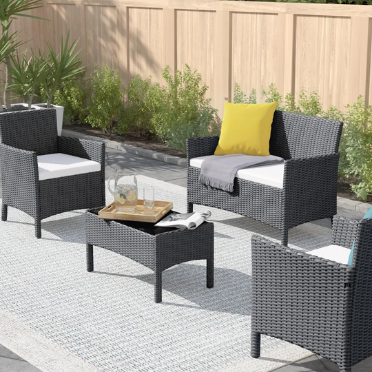 4 Seater Rattan Chair with Cushions