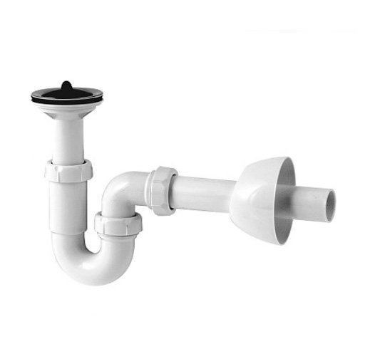 Kitchen Bathroom Sink Waste p Trap Kit White Polypipe with Sink Strainer & Plug
