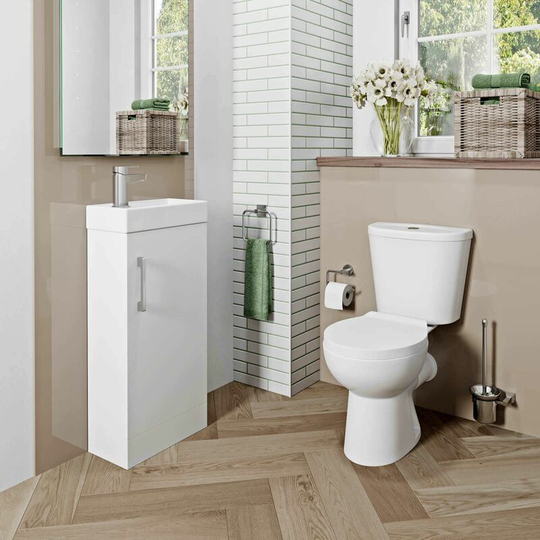 Toilet and 400mm Kompakt Vanity Unit - Essentials
