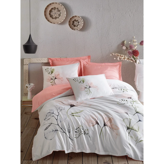 Dalke Black/Orange 100% Cotton 211 TC 6 Piece Duvet Cover Set