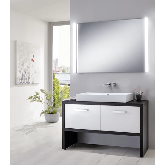 Cool Grey Steel Enamel Rectangular Countertop Bathroom Sink with Overflow