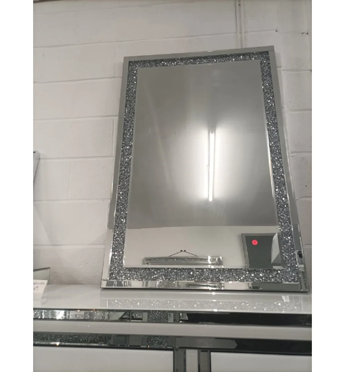 Ponderay Lighted Glass Framed Wall Mounted Accent Mirror in Clear