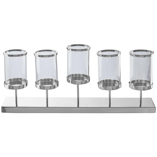 5-Light Glass and Metal Candelabra